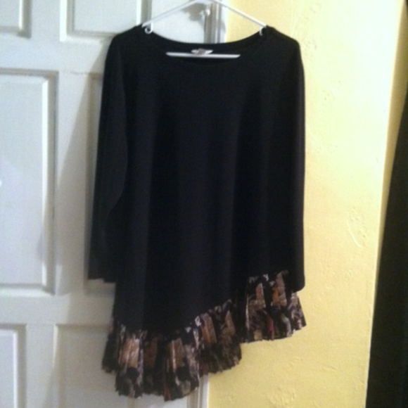 Cato Tops - CATO-Tunic 3/4 Sleeve Asymetrical